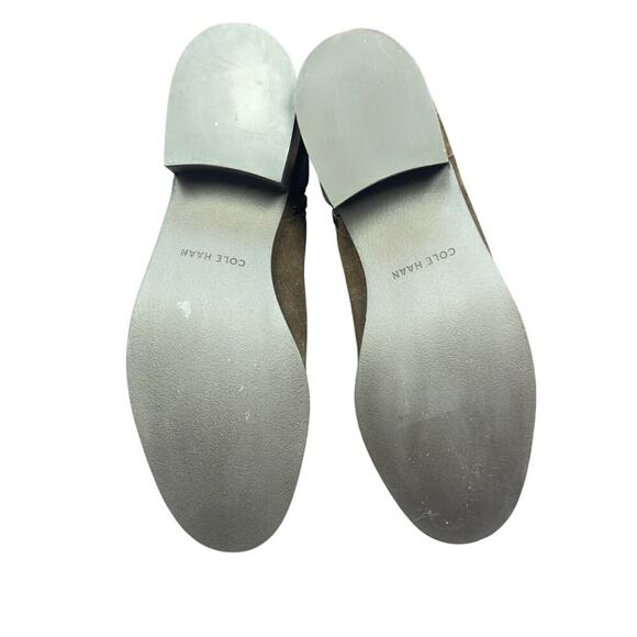 New Cole Haan Holis Brown Suede Bootie Gold Buckle Side Zip W29147 Women's 6B - Picture 11 of 13